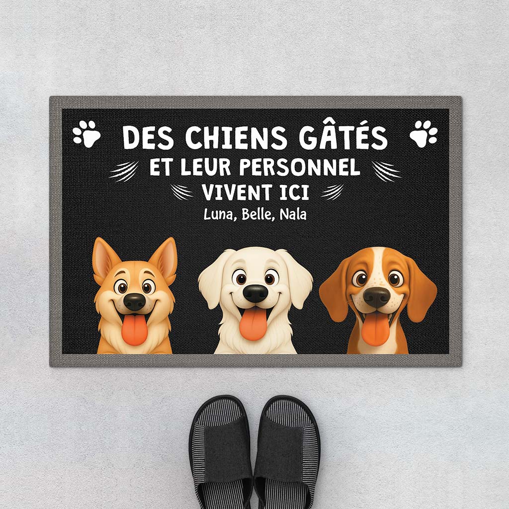 Paillasson Personnalisé Photo Chien – Chien Pourri Gâté