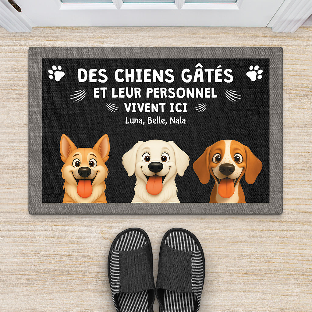 Paillasson Personnalisé Photo Chien – Chien Pourri Gâté - Image 2
