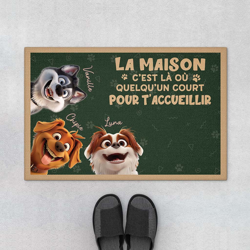 Paillasson Chien Personnalisé – Court Pour T’Accueillir