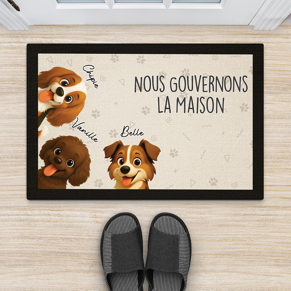 Tapis Chien Personnalisé - Les Chiens Gouvernent La Maison - Image 2