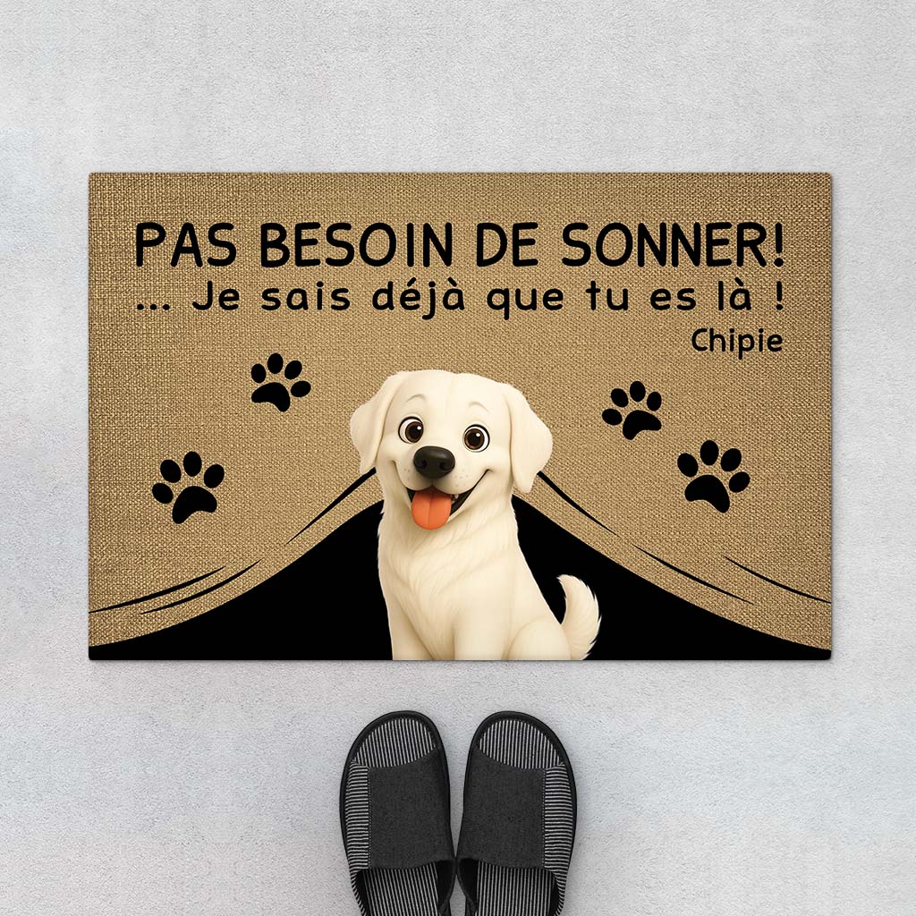 Tapis d’Entrée Chien Personnalisé – Mon Chien Sait Que Tu Es Là