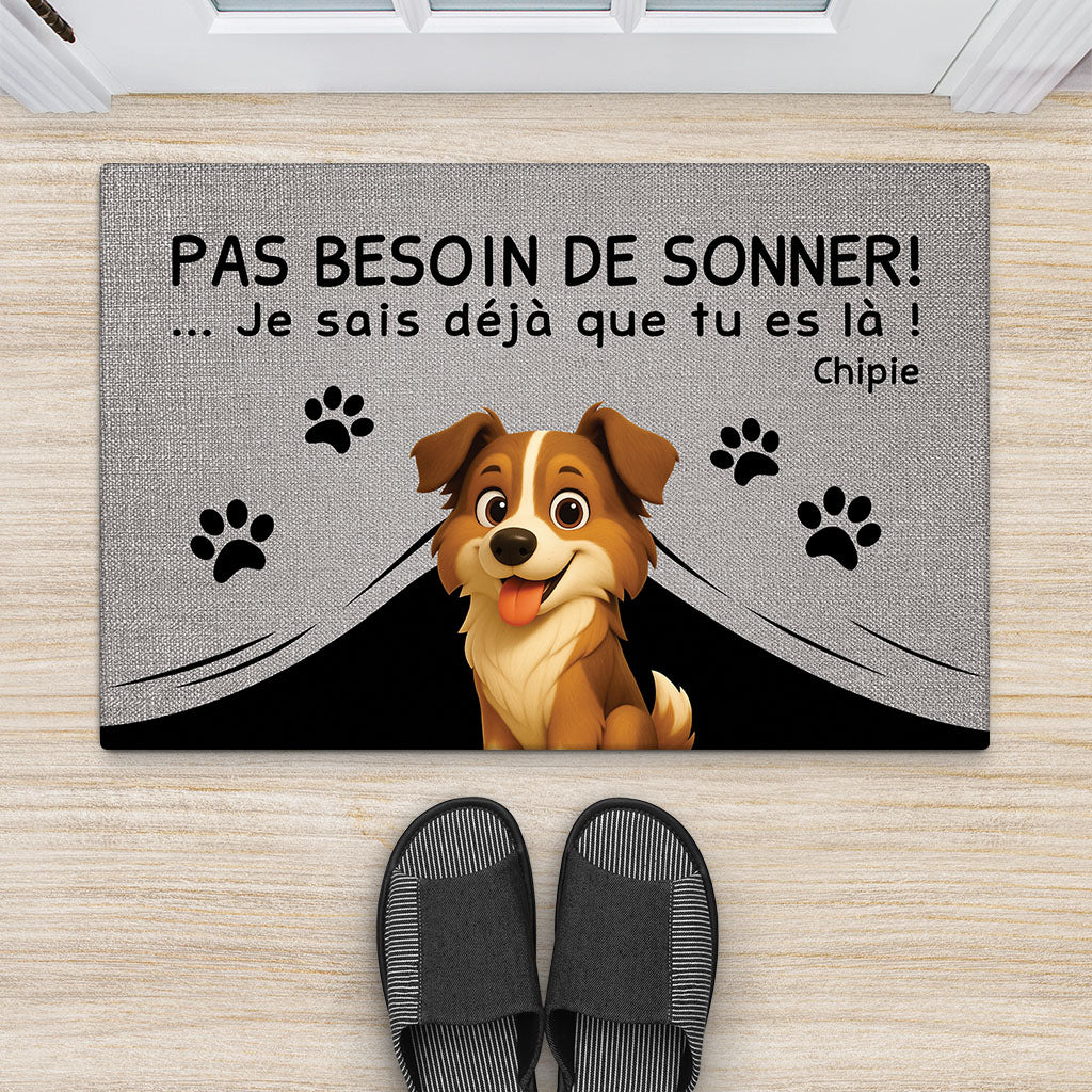 Tapis d’Entrée Chien Personnalisé – Mon Chien Sait Que Tu Es Là - Image 2