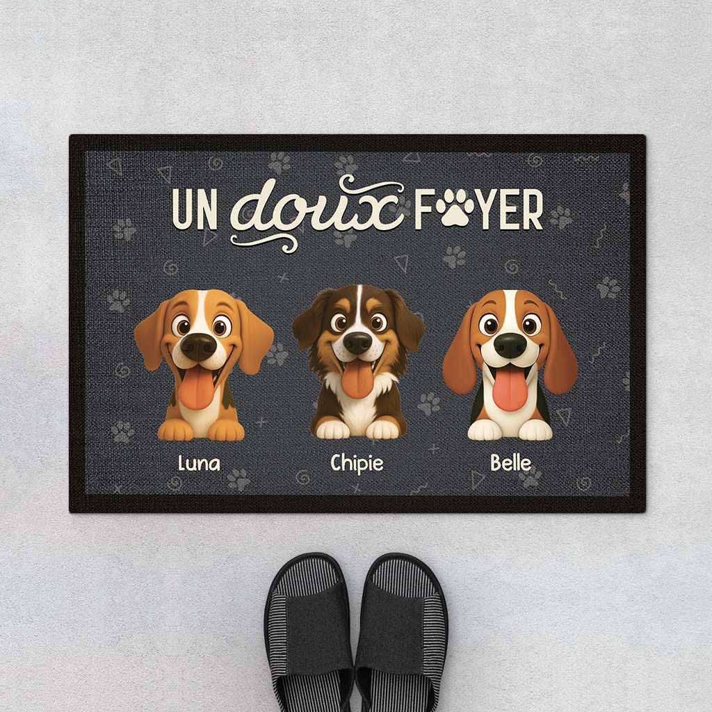 Paillasson Chien Personnalisé – Notre Doux Foyer