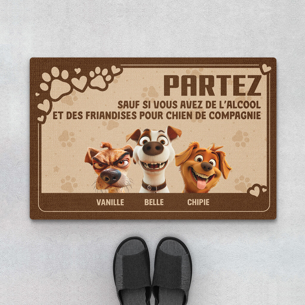Tapis Chien Personnalisé – Partez Sauf Si | Paillasson Humour