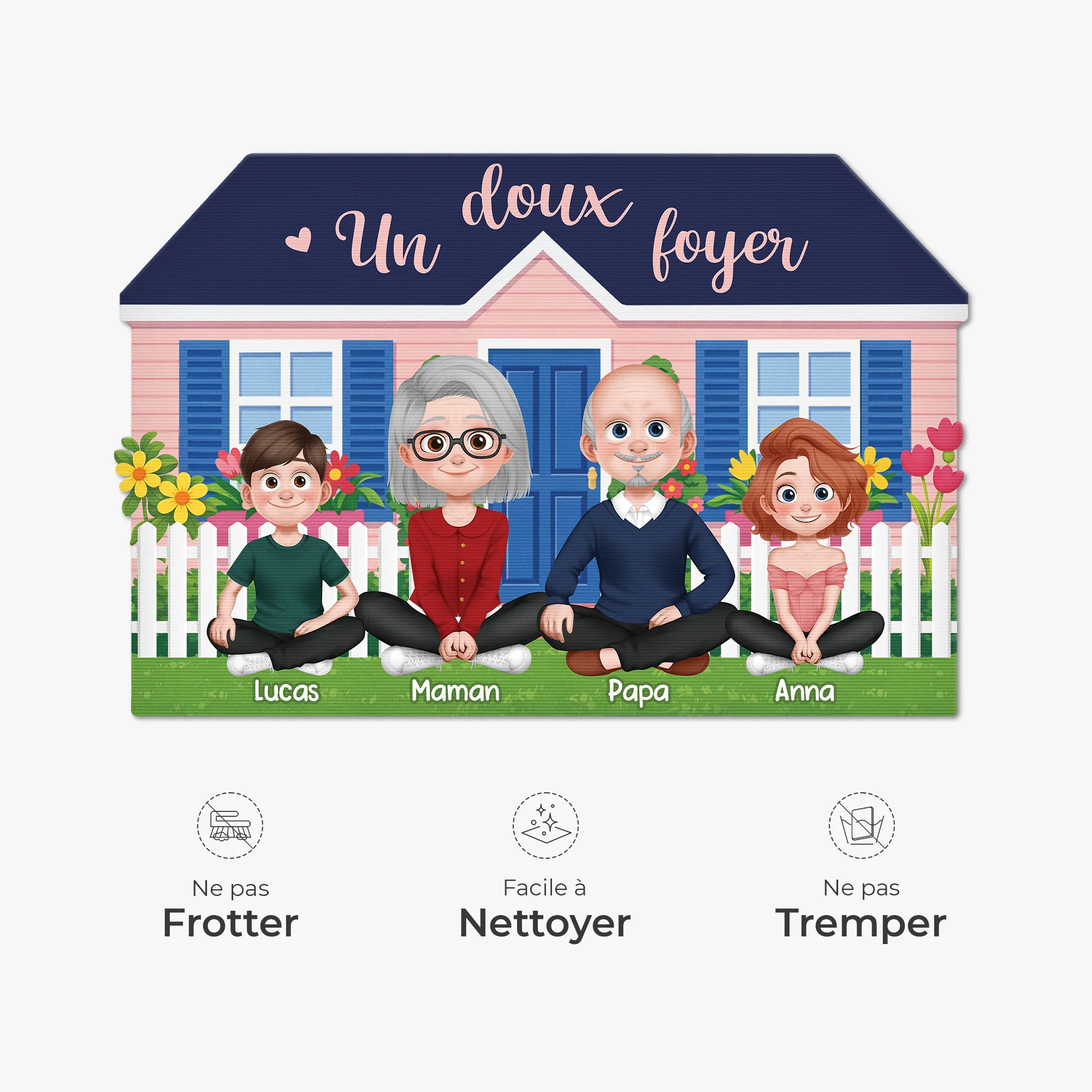 Personnaliser Paillasson | Famille À Forme Découpée Un Doux Foyer - Image 5