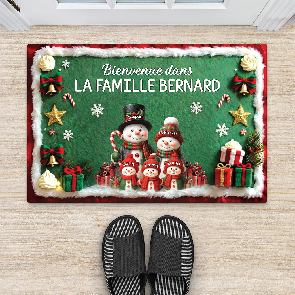 Paillasson Personnalisé Famille | Bienvenue Chez Papa Et Mamie - Image 2