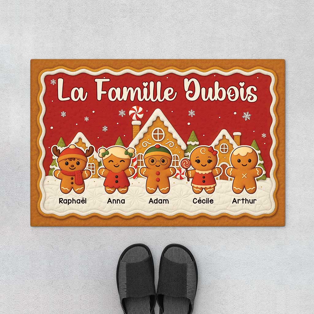 Paillasson Personnalisé Famille – Biscuit de Noël
