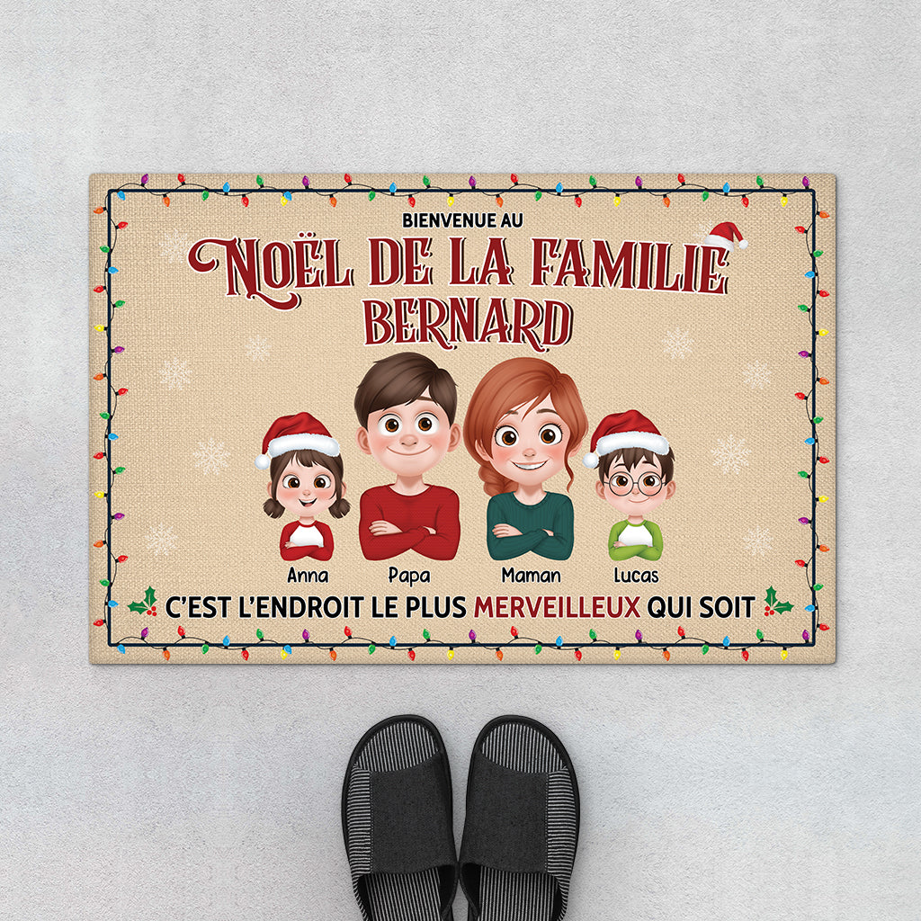 Tapis D'Entrée Personnalisé Famille | Noël De Notre Famille