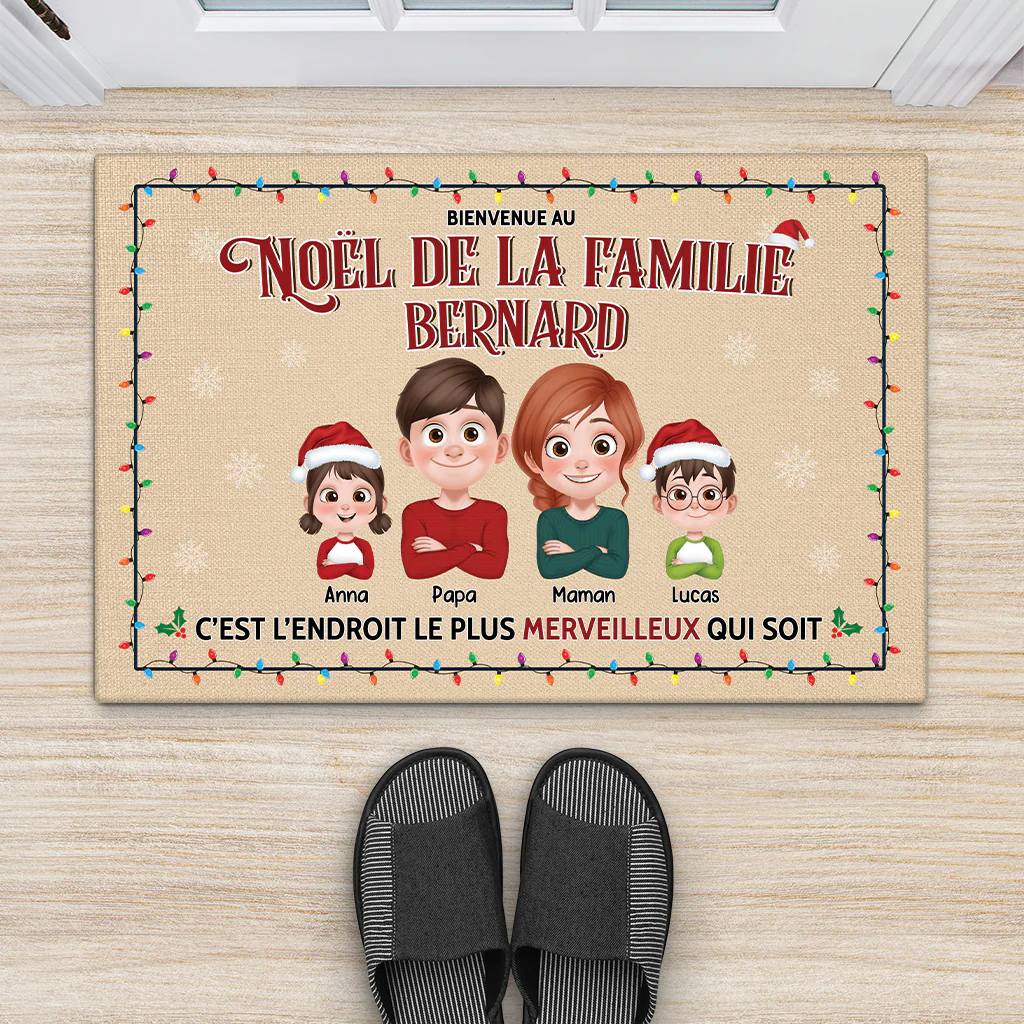 Tapis D'Entrée Personnalisé Famille | Noël De Notre Famille - Image 2