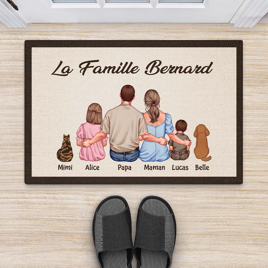 Tapis personnalisé famille – Vue de dos originale - Image 2