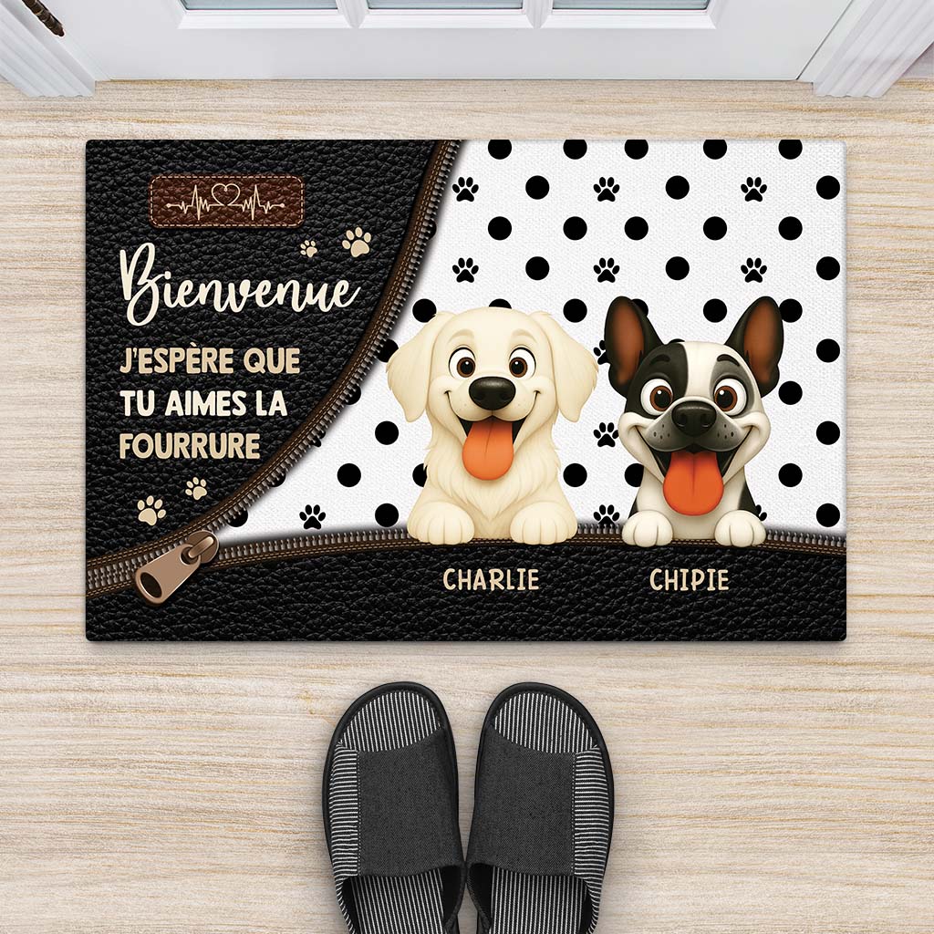 Paillasson Chien Personnalisé – J’espère Que Tu Aimes les Chiens - Image 2