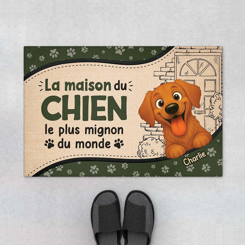 Tapis Chien Personnalisé – La Maison du Chien le Plus Mignon