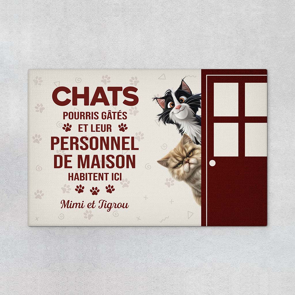 Tapis Personnalisé Chat – Le Chat Gâté Pourri Habite Ici