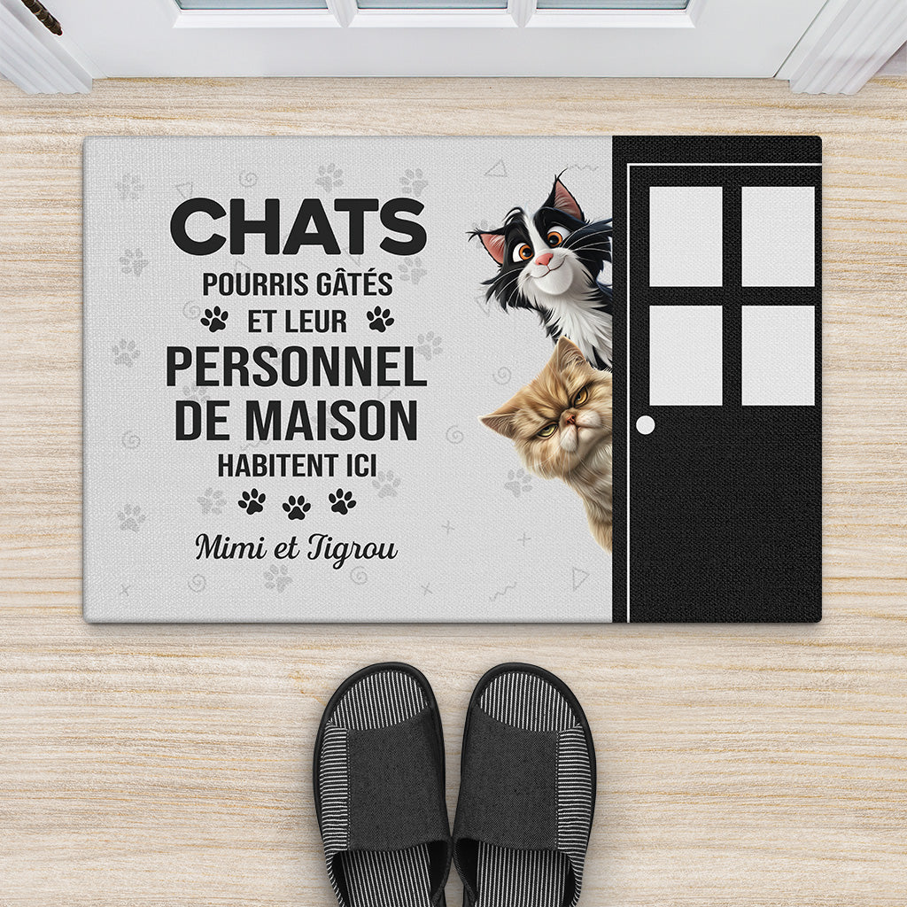 Tapis Personnalisé Chat – Le Chat Gâté Pourri Habite Ici - Image 2