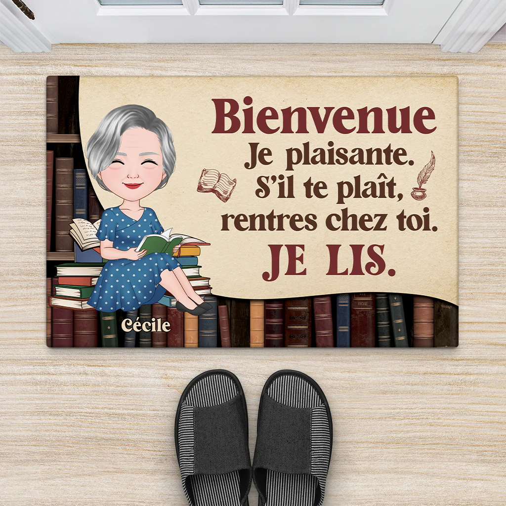 Paillasson Personnalisé - Je Plaisante, Je Lis - Image 2