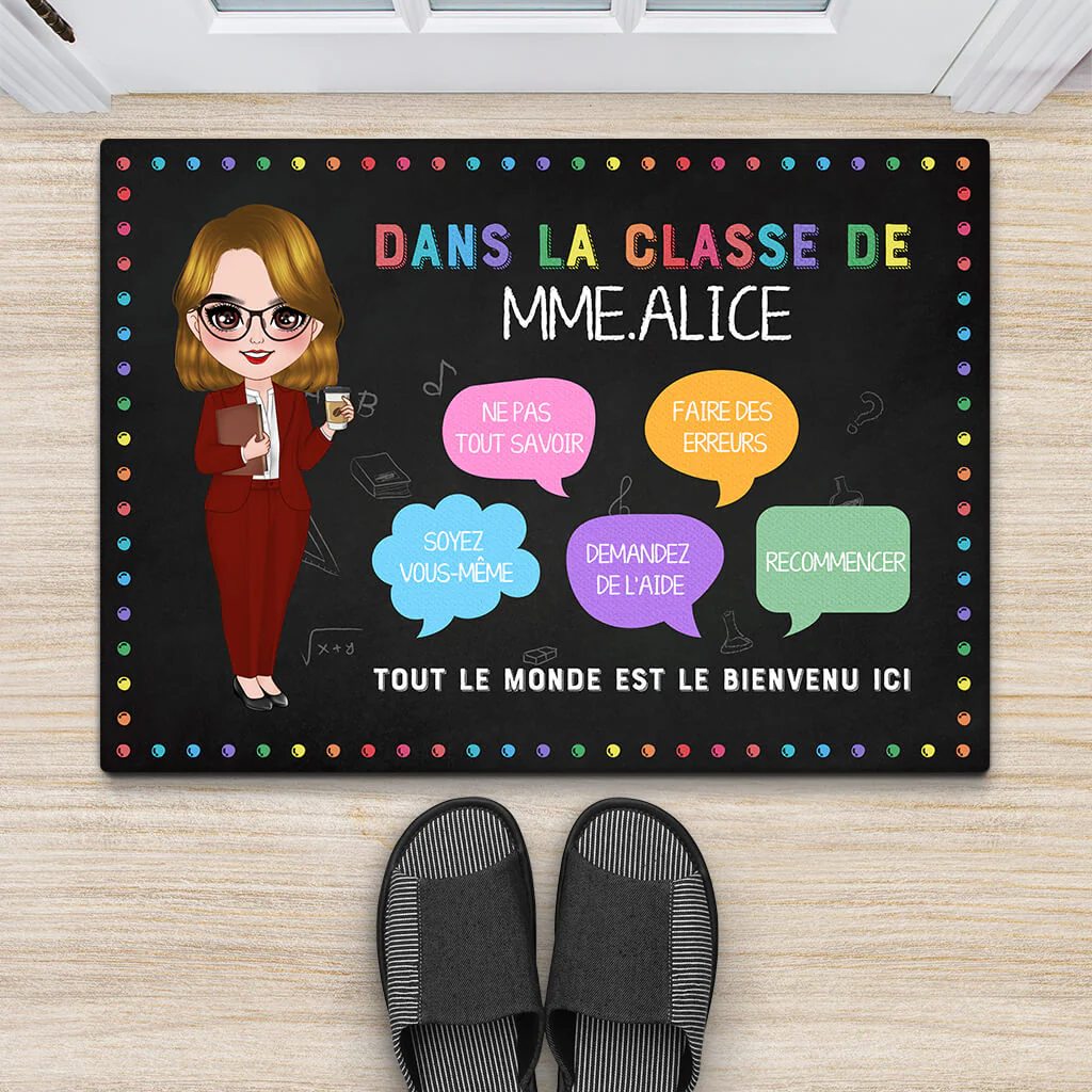 Paillasson Personnalisé - Recommencez Dans La Classe Personnalisé - Pour Maitresse - Image 2
