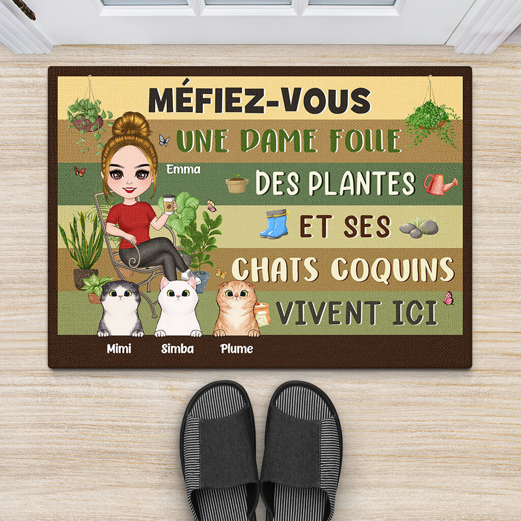 Paillasson Personnalisé Chat - Le Jardin Des Chats - Mamie/Maman Chat - Image 2