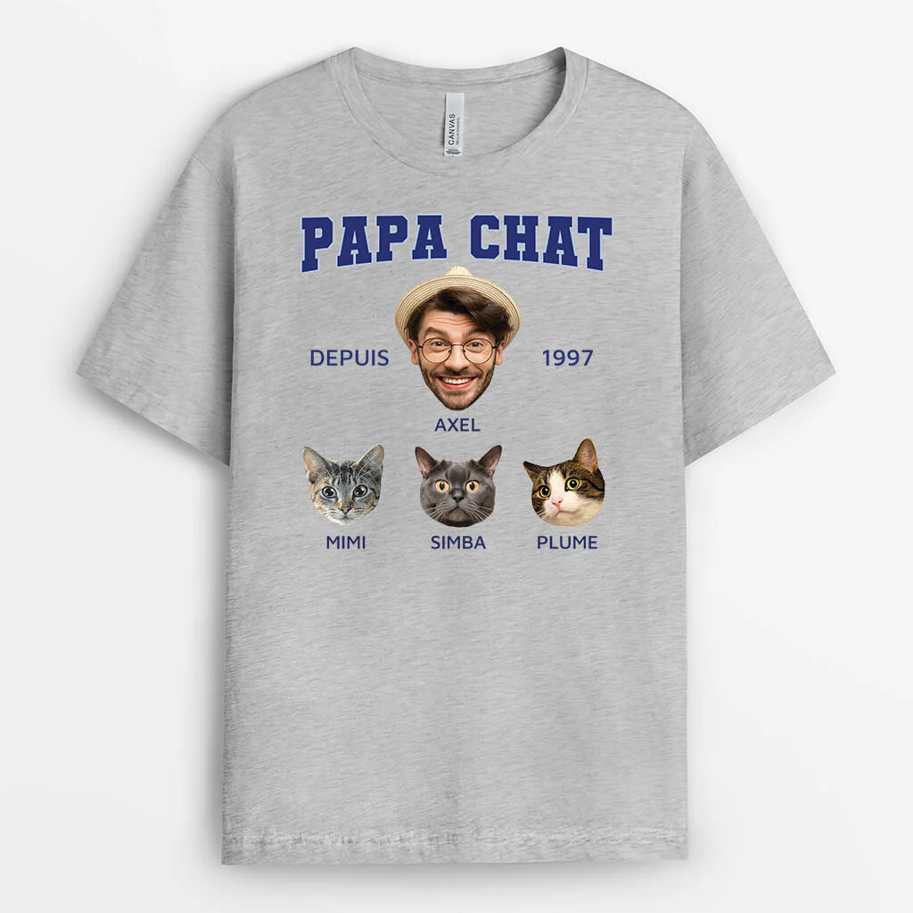 Tee shirt personnalisé pour papa - Papa Chien Avec Année De Naissance - Image 2