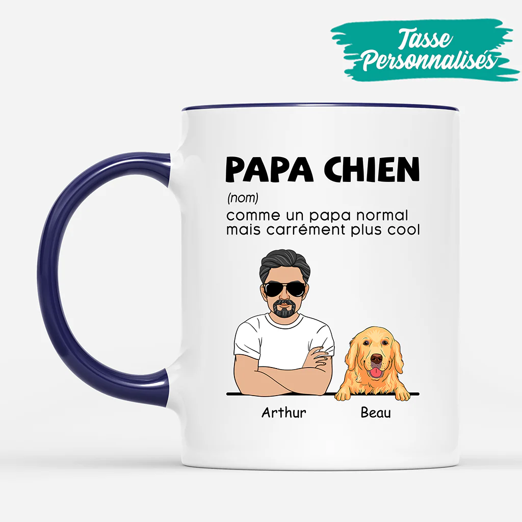 Mug Personnalisé Papa - Papa Chien Cool - Image 2