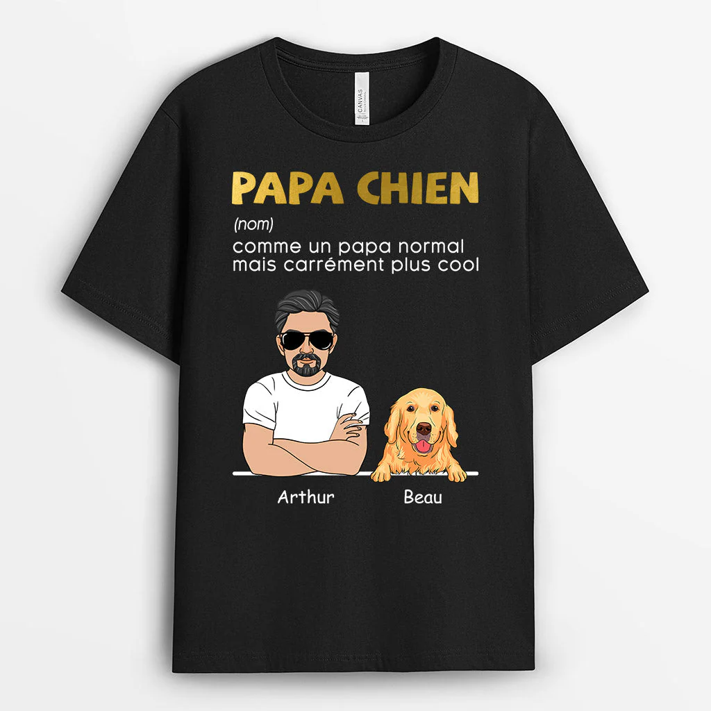 T-shirt Personnalisé Avec Chien - Papa Chien - Image 2