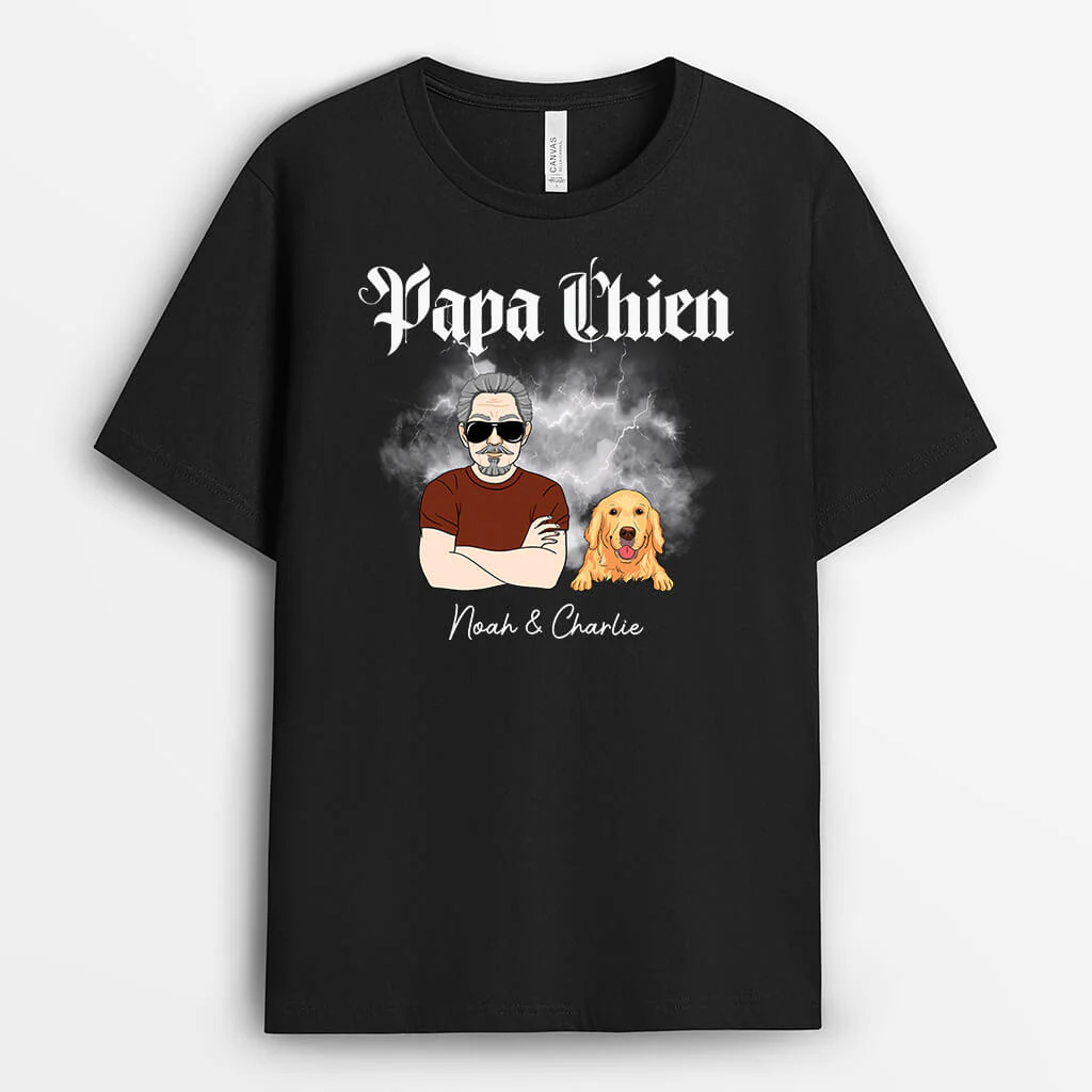 T Shirt Personnalisé Chien | Papa Chien Tonnerre