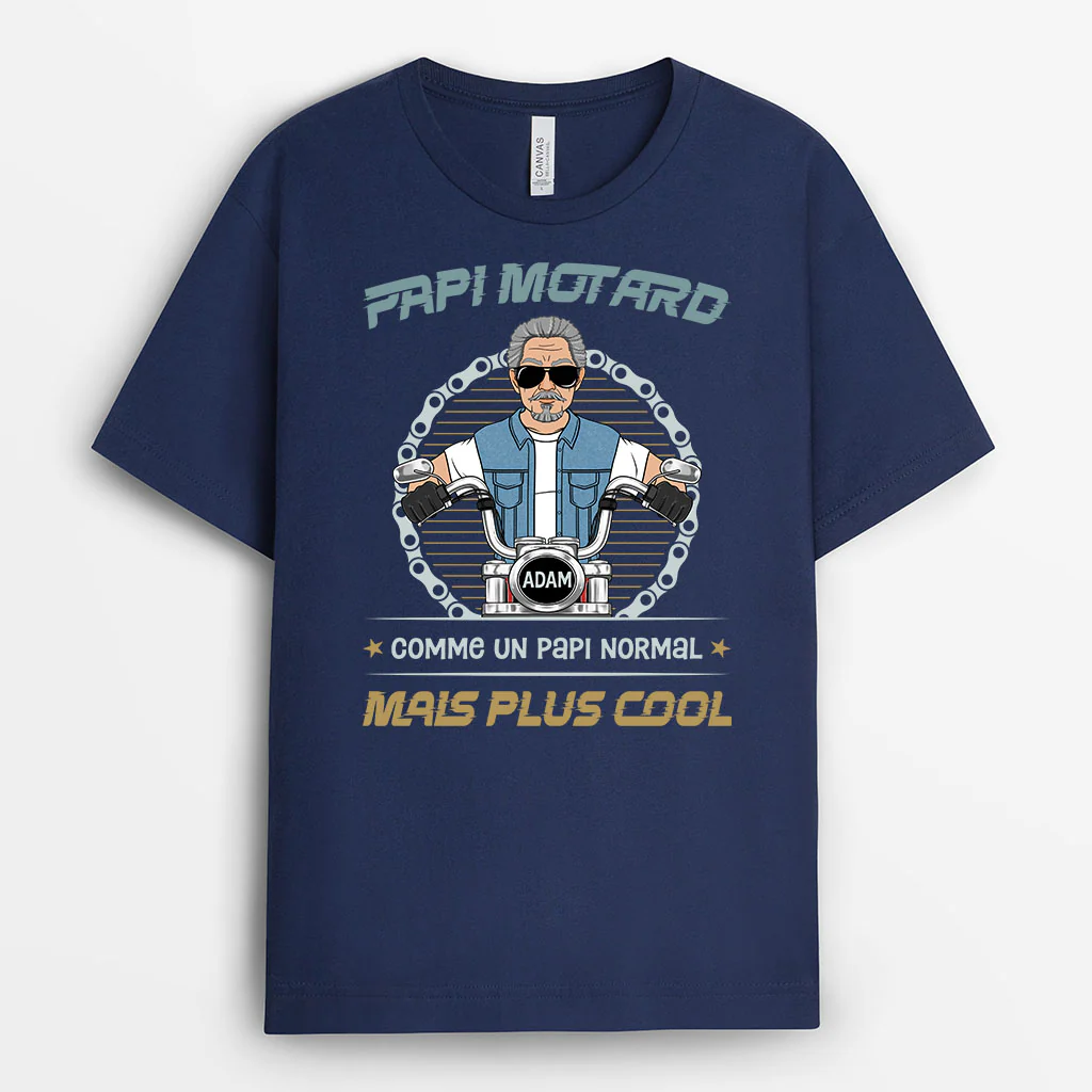 Papa Motard Plus Cool - T-shirt Personnalisé Pour Papa - Image 2