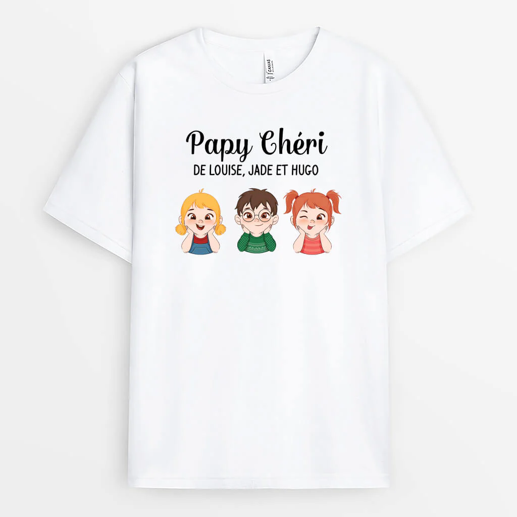 T shirt Personnalisé Papy - Papy Chéri Des Petits-Enfants