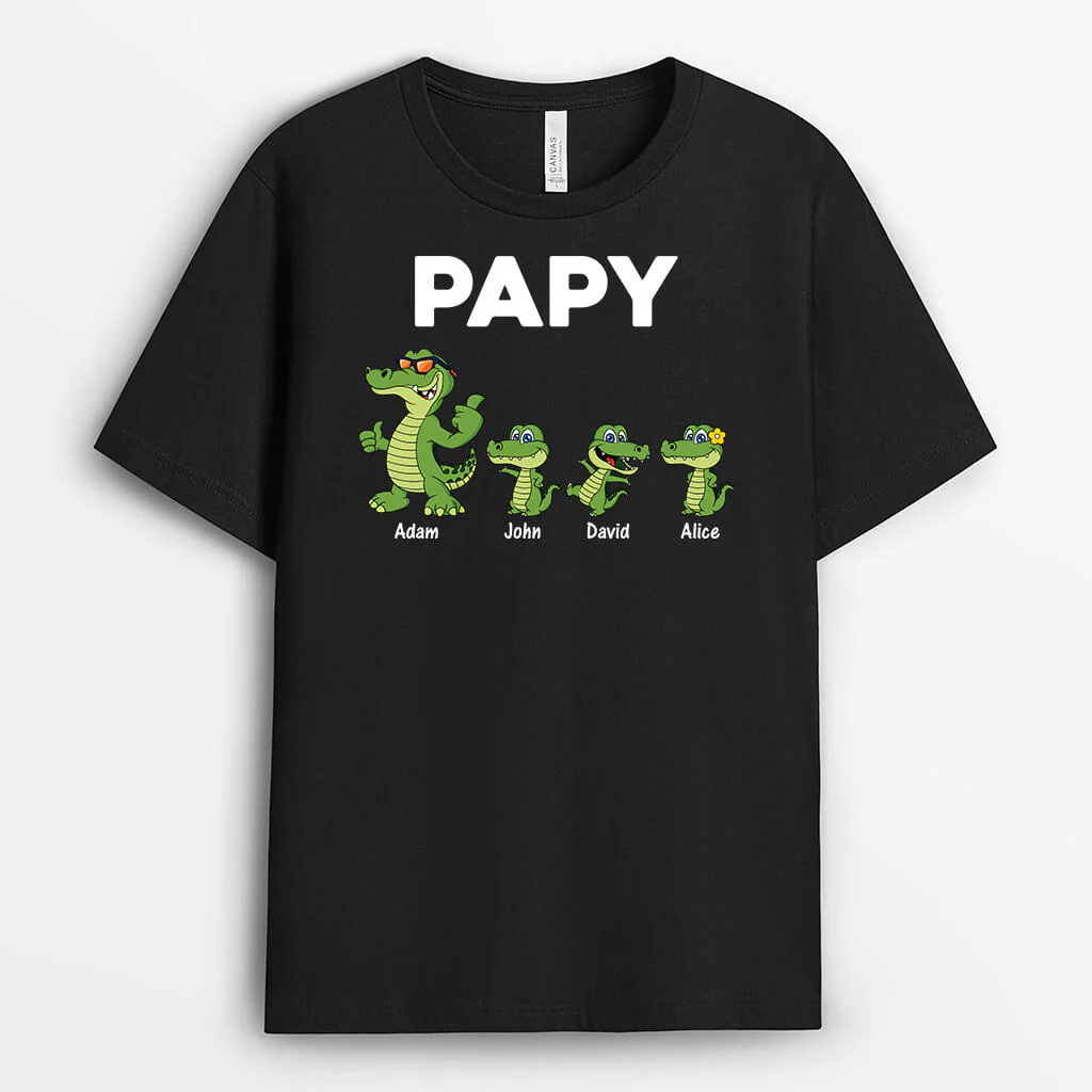 Tee Shirt Personnalisé Papy - Papy Crocodile Cool
