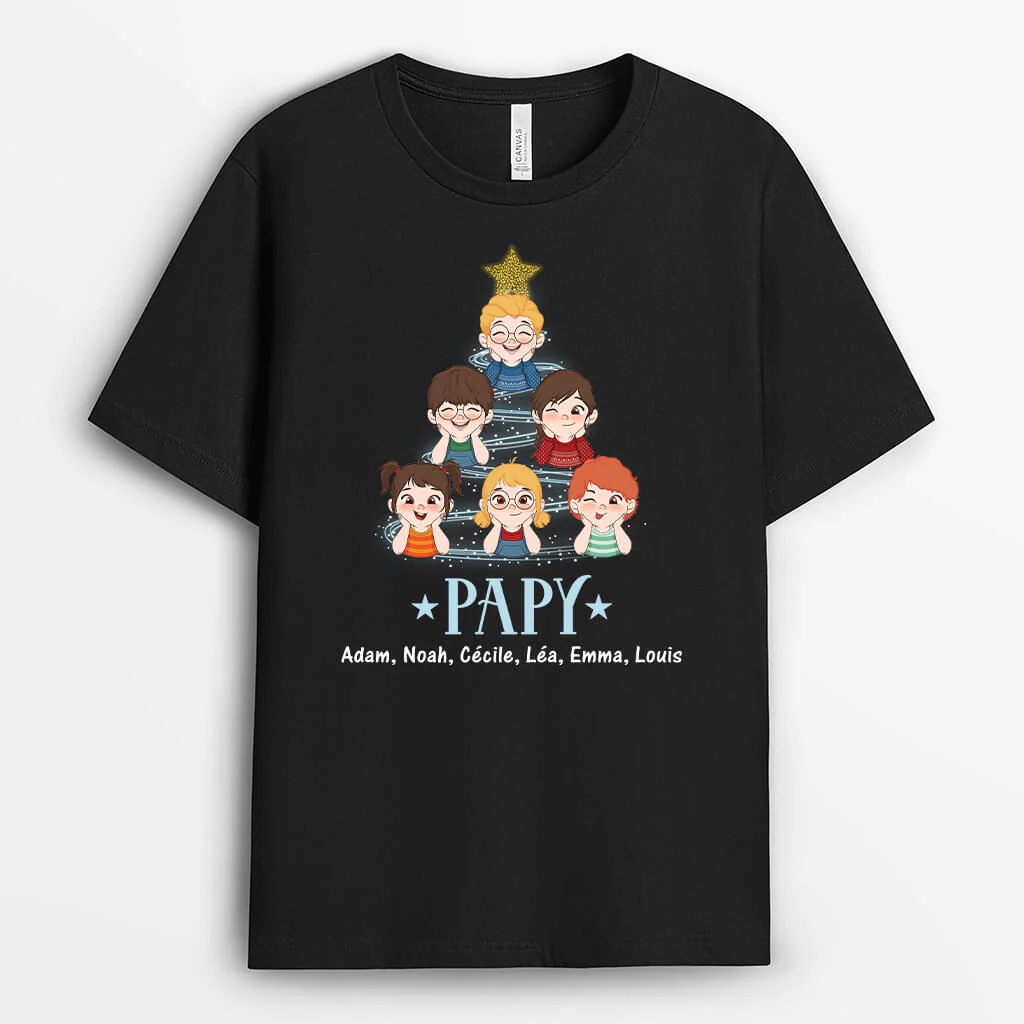 T shirt Personnalisé Papy - Papy Version Sapin De Noël