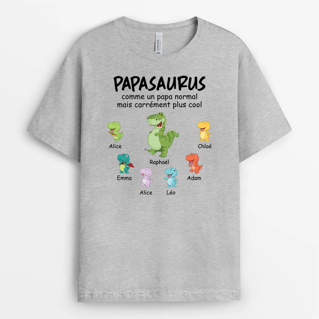 T shirt Personnalisé Papy - Papysaurus Plus Cool - Image 2