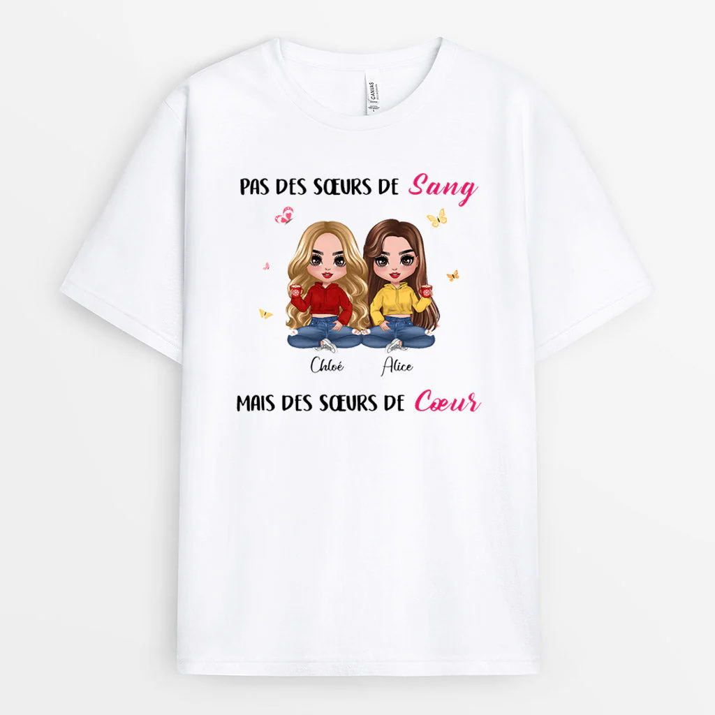 T-Shirt Personnalisé Femme - Sœurs De Cœur | Meilleures Amies