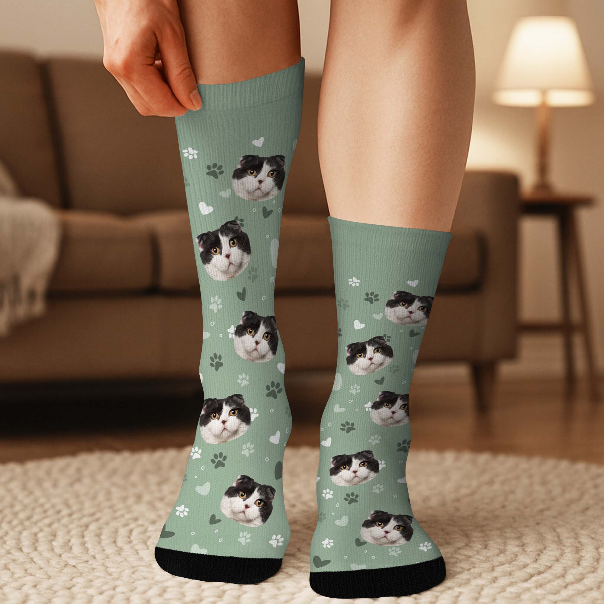 Chaussettes Personnalisées Photo - Photo De Mon Chat - Image 3