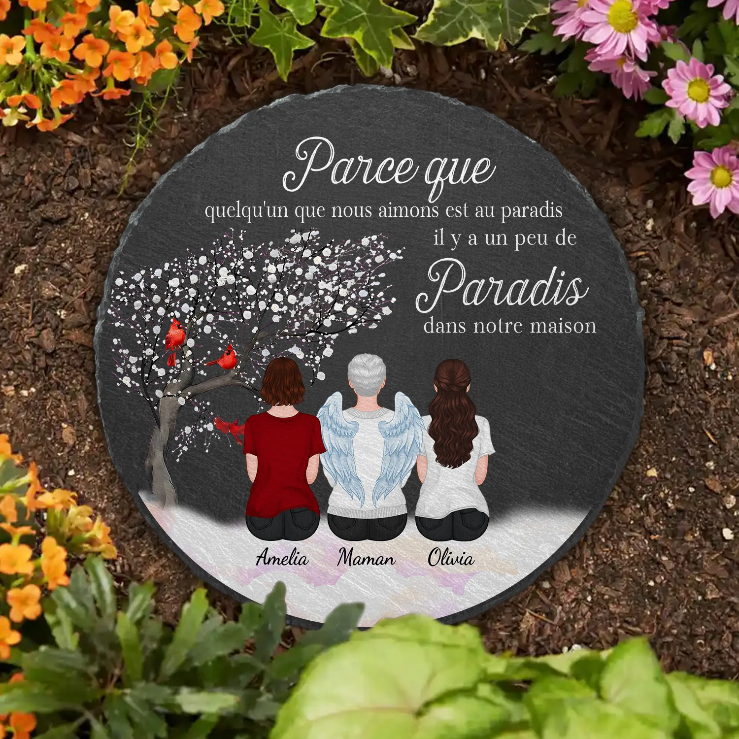 Pierre personnalisée famille – Un peu de paradis chez nous - Image 3