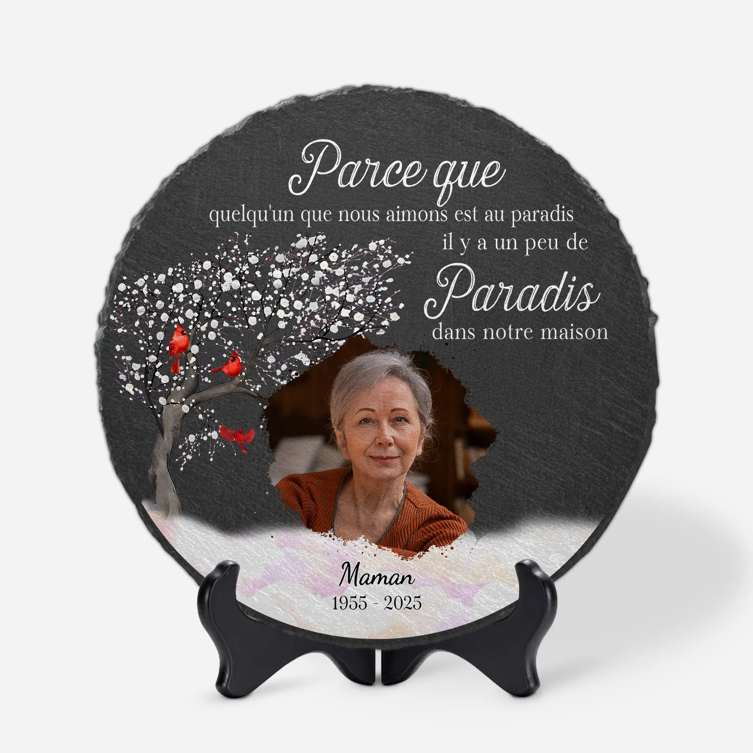 Pierre Commémorative Personnalisée Pour Maman - Paradis Dans Notre Maison - Photo