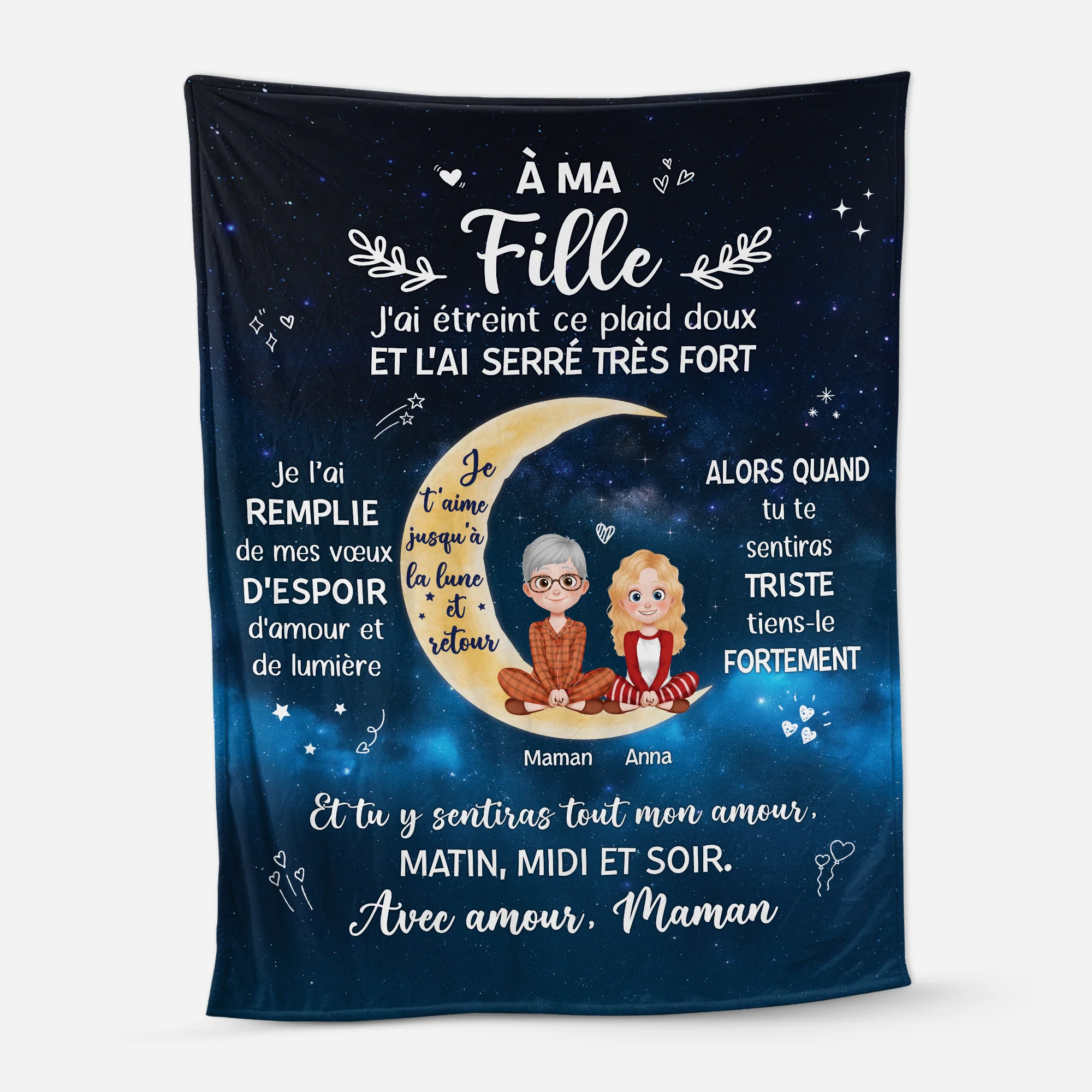 Plaid Personnalisé - À Ma Fille/Mon Fils Avec Amour de Maman