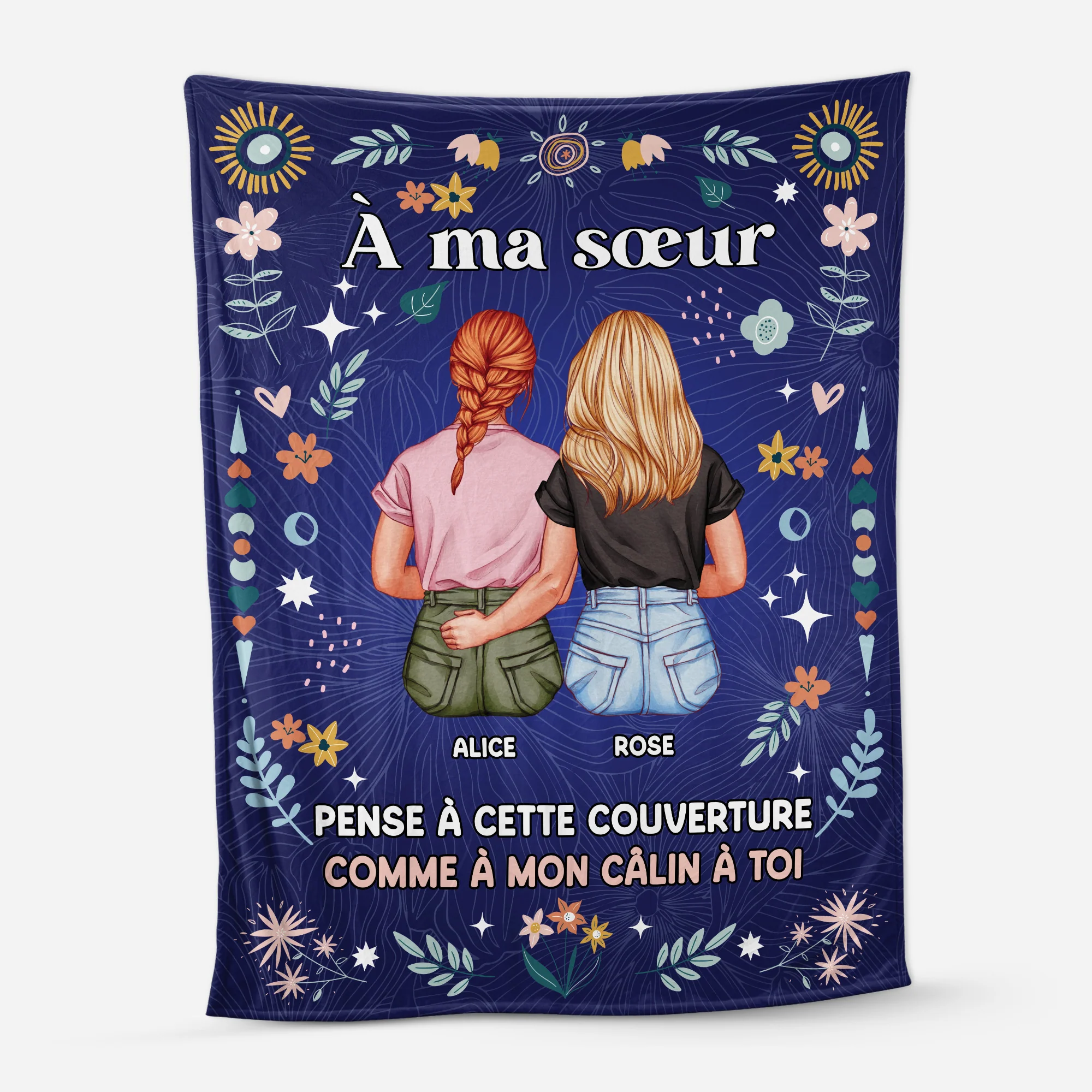 Plaid personnalisé sœur – À ma sœur chérie