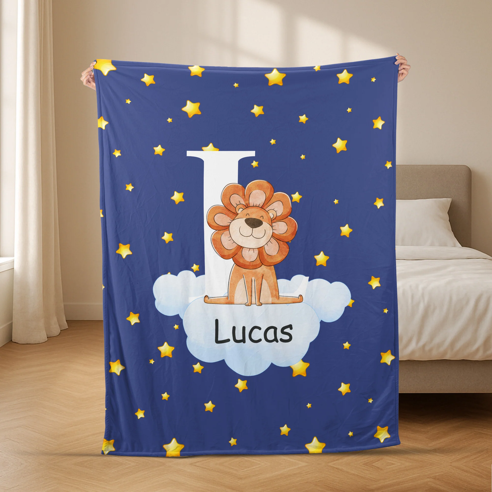 Plaid Enfant Personnalisé - Animal Enfant sur le Ciel - Image 2