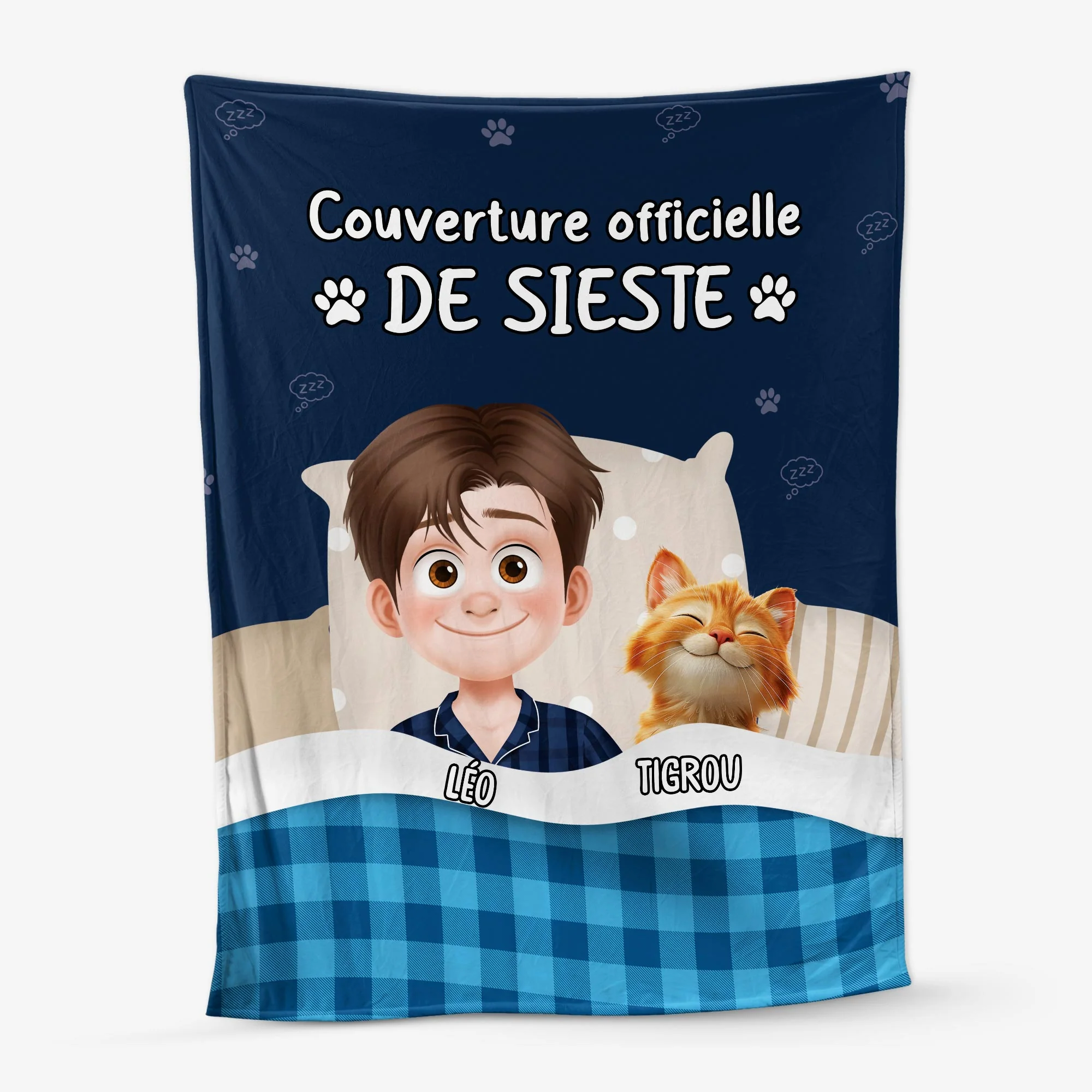Plaid Personnalisé Avec Chat - Couverture Officielle