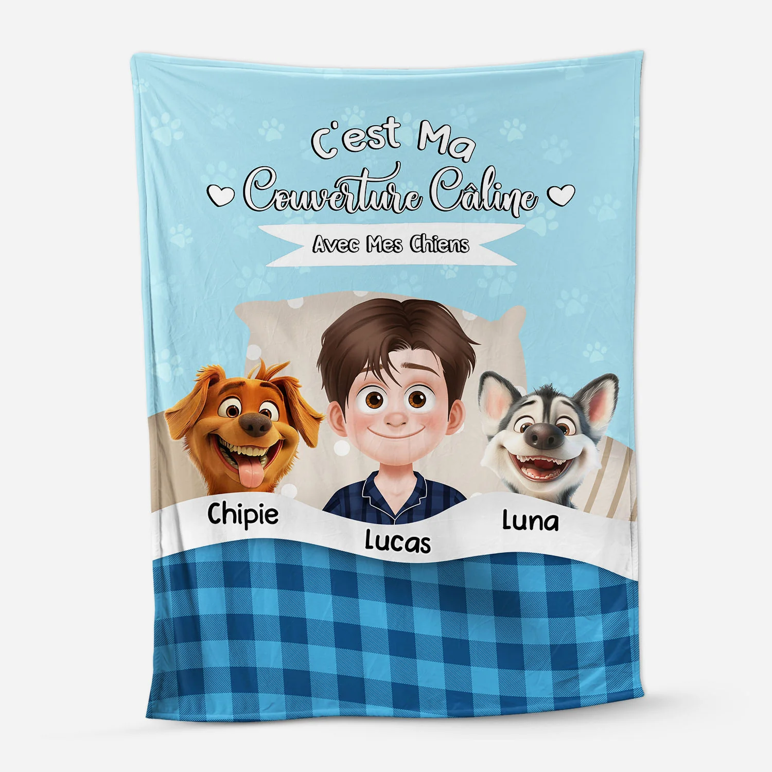 Plaid Personnalisé Chien Pour Dormir - C'est Ma Couverture Câline Avec Mes Chiens