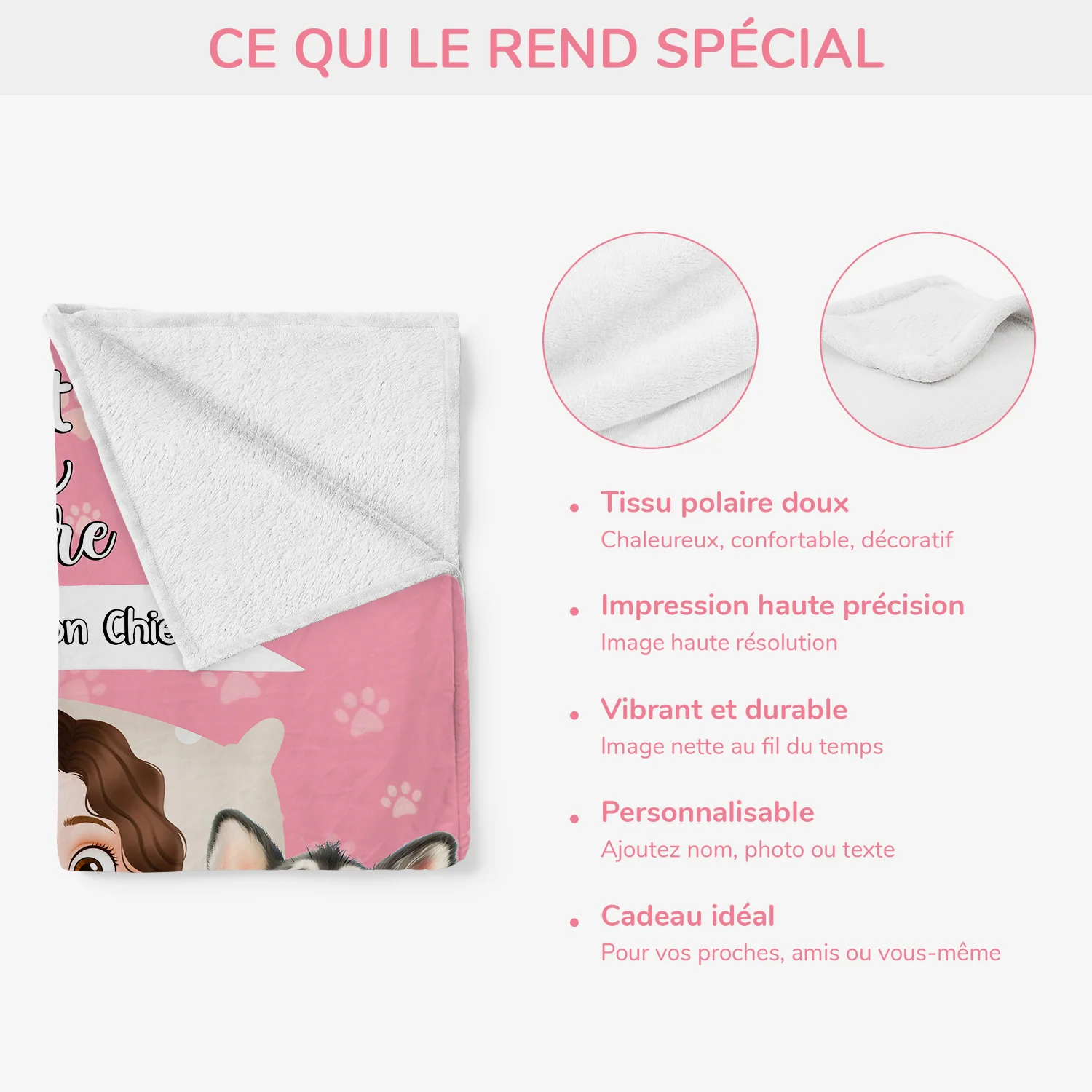 Plaid Personnalisé Chien Pour Dormir - C'est Ma Couverture Câline Avec Mes Chiens - Image 4
