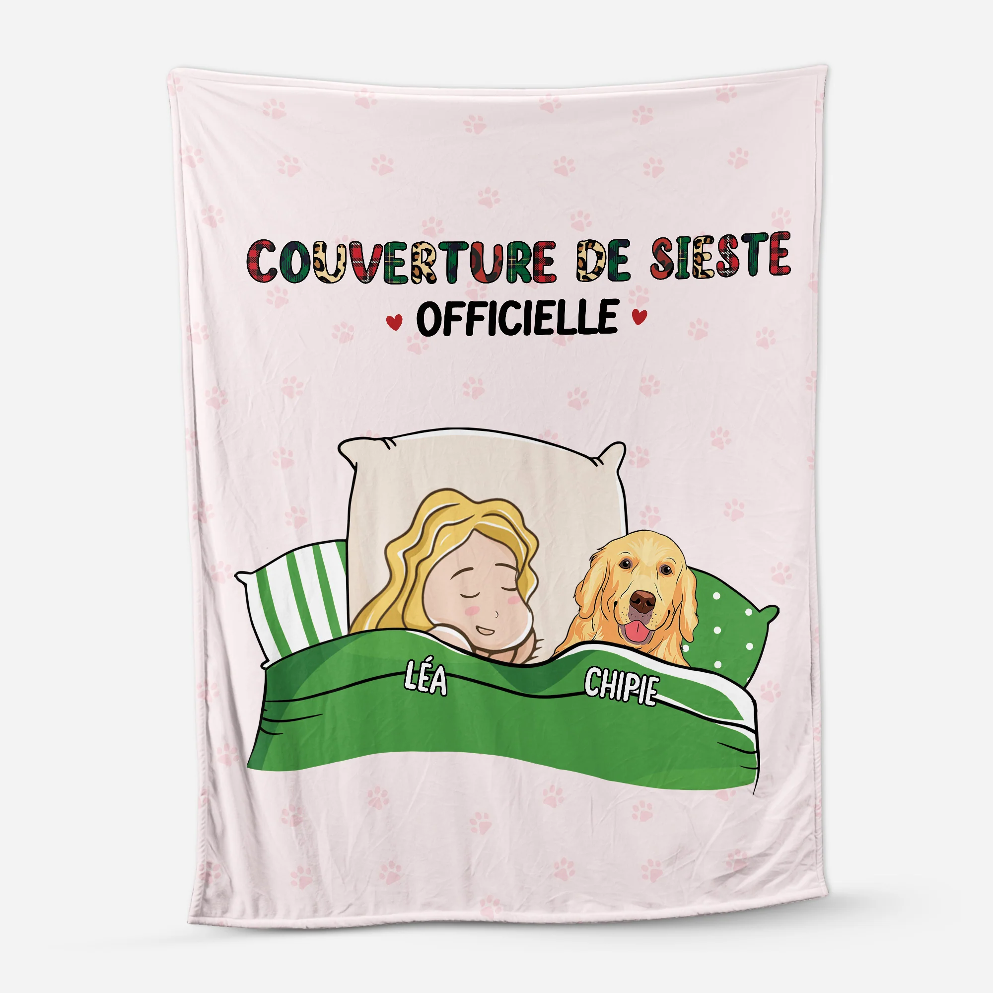 Plaid Personnalisé Femme - Couverture Officielle Avec Chien