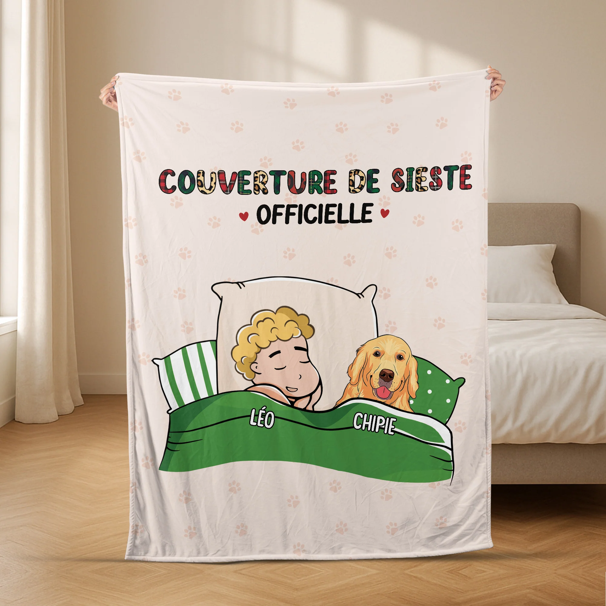 Plaid Personnalisé Femme - Couverture Officielle Avec Chien - Image 2
