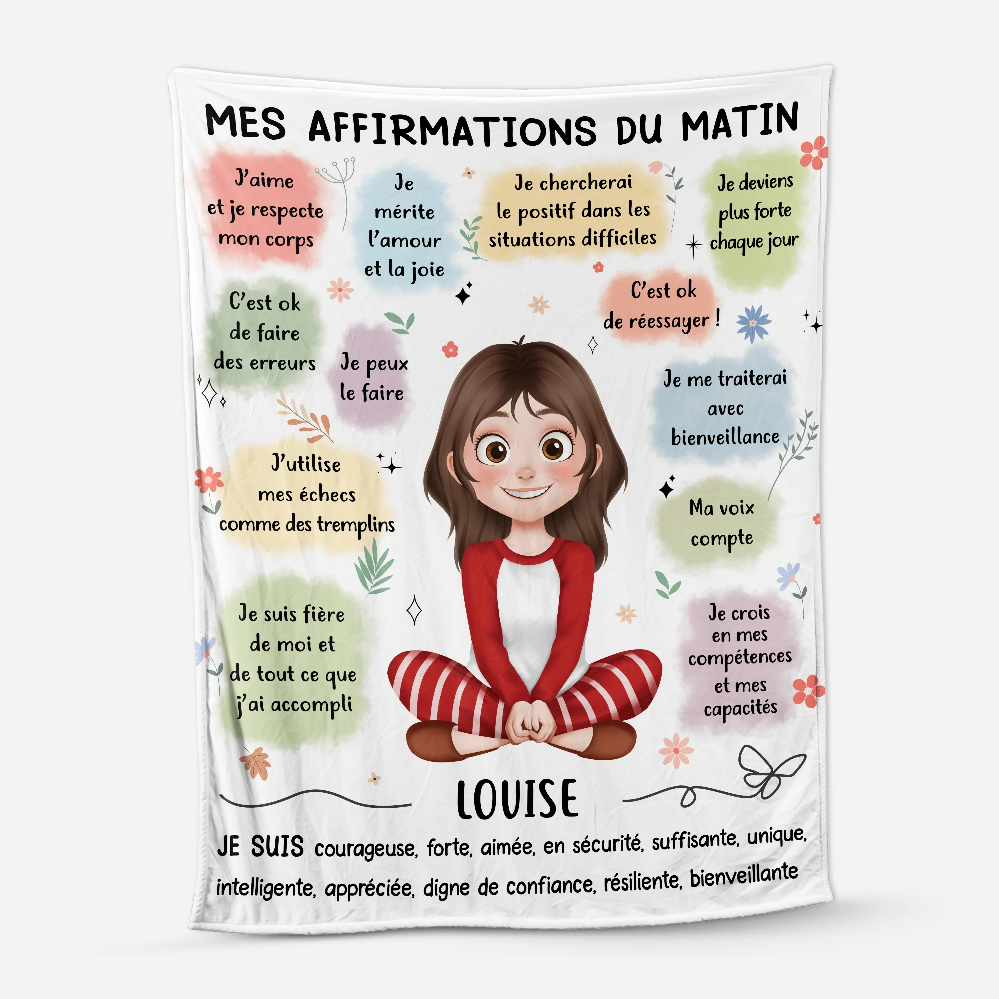 Plaid Personnalisé Femme - Mes Affirmations Du Matin