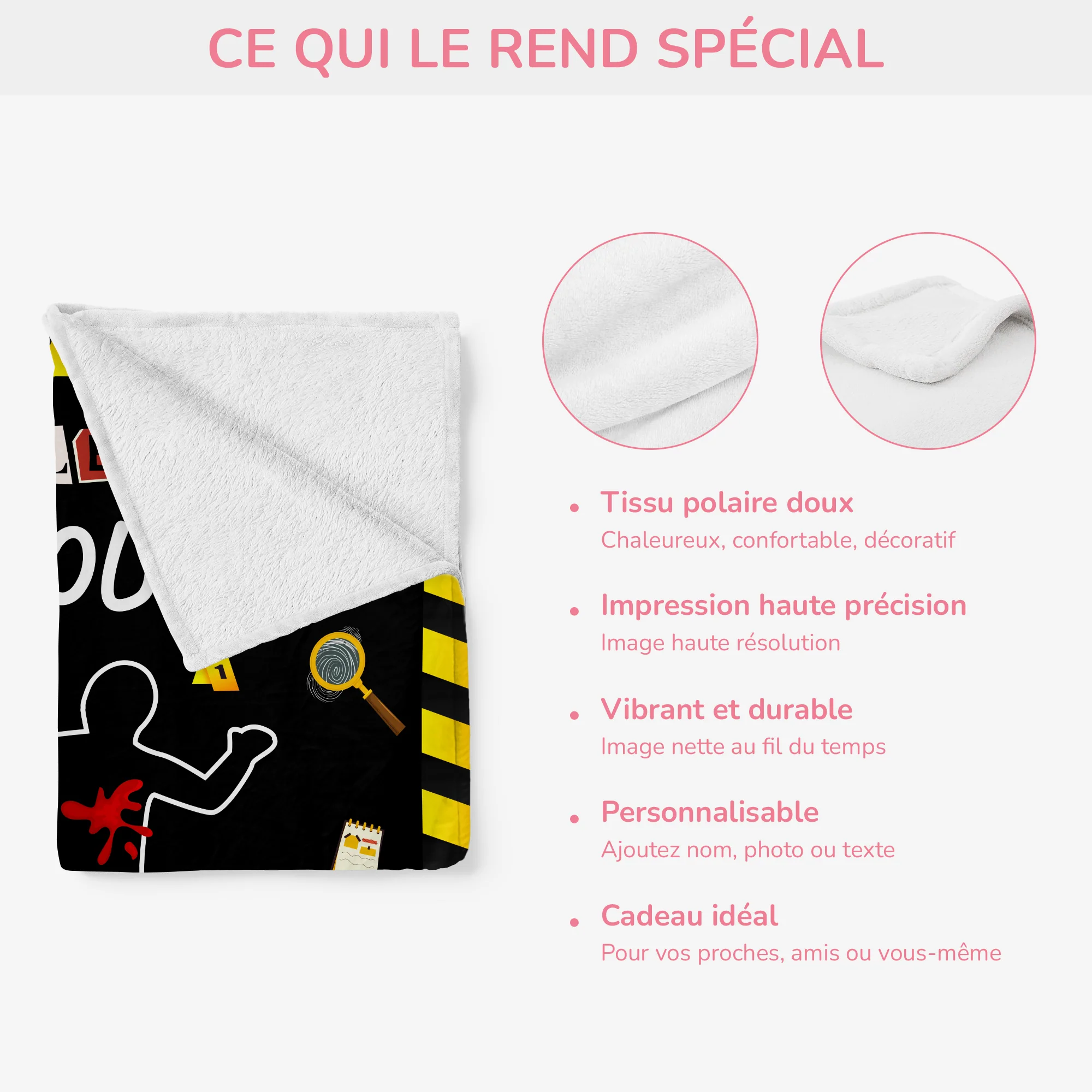 Plaid Personnalisé - Le Plaid Pour Regarder Des True Crime - Image 4