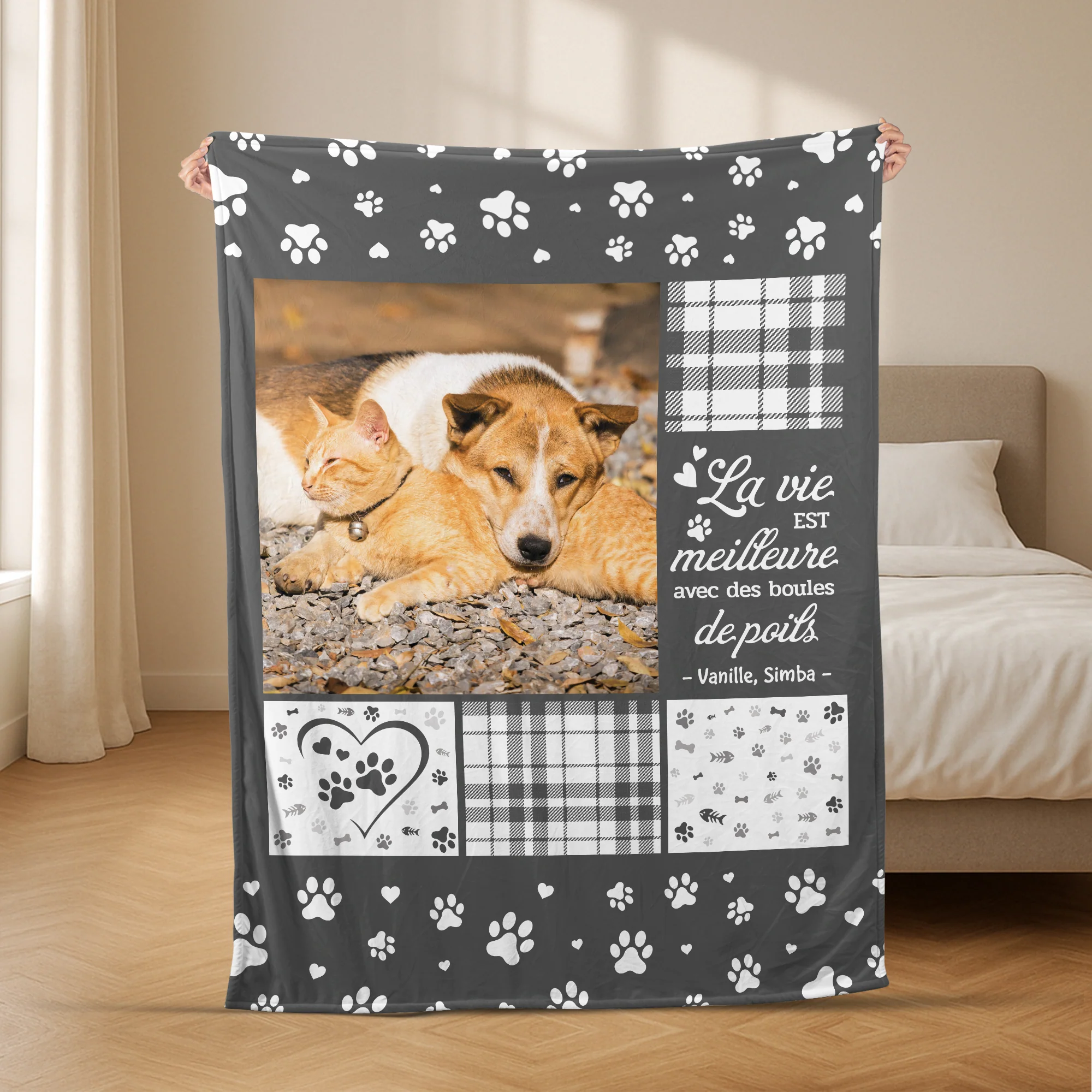 Plaid Photo Personnalisée - Cadeau Souvenir Chien - Image 2