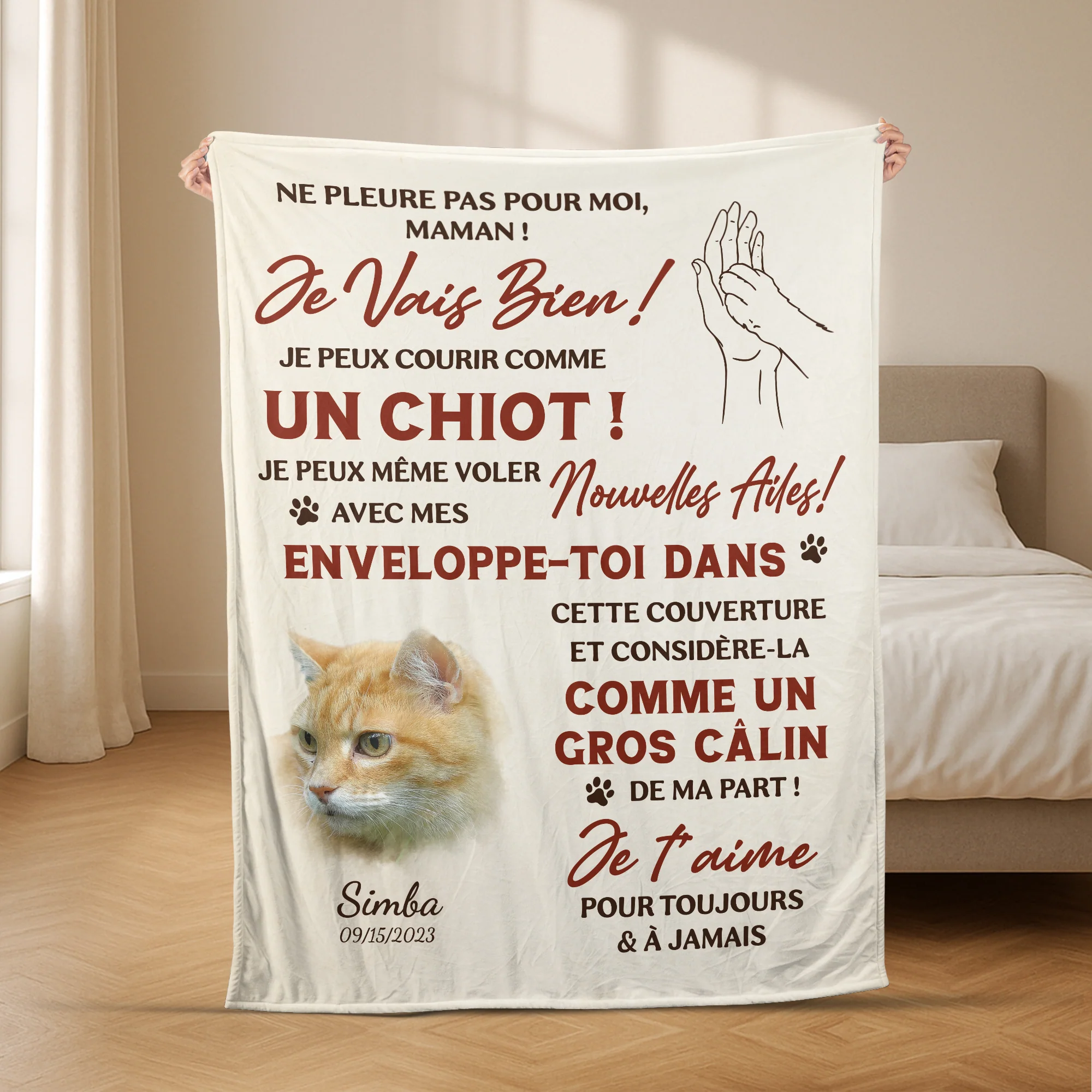 Plaid Personnalisé Photo Chien - Je T’Aime Pour Toujours - Image 2