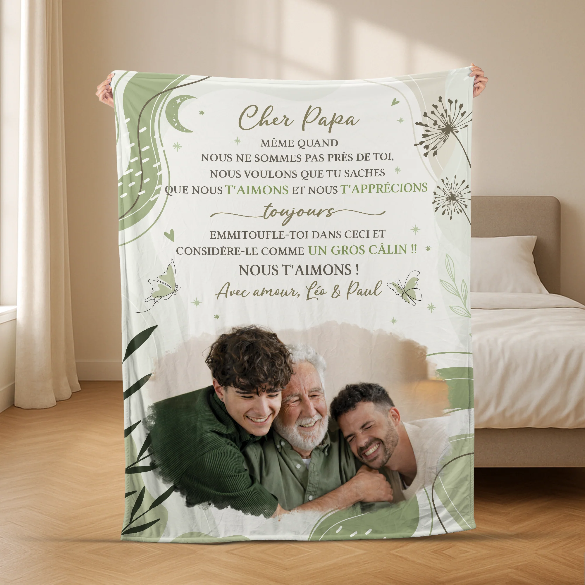 Plaid Personnalisé Photo - Maman Papa Je T'aime Toujours - Image 2