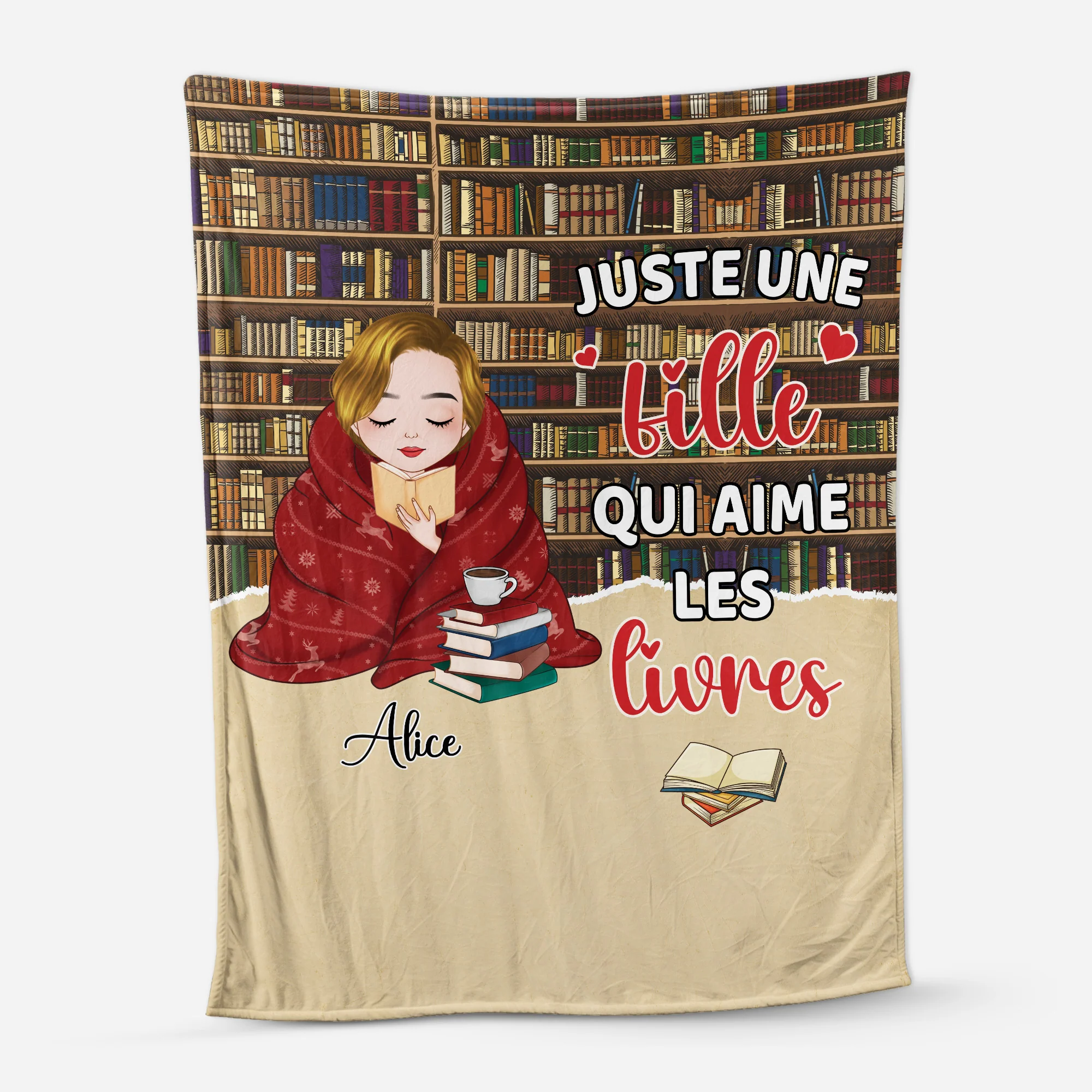 Plaid Personnalisé Femme - Juste Une Fille Qui Aime Les Livres