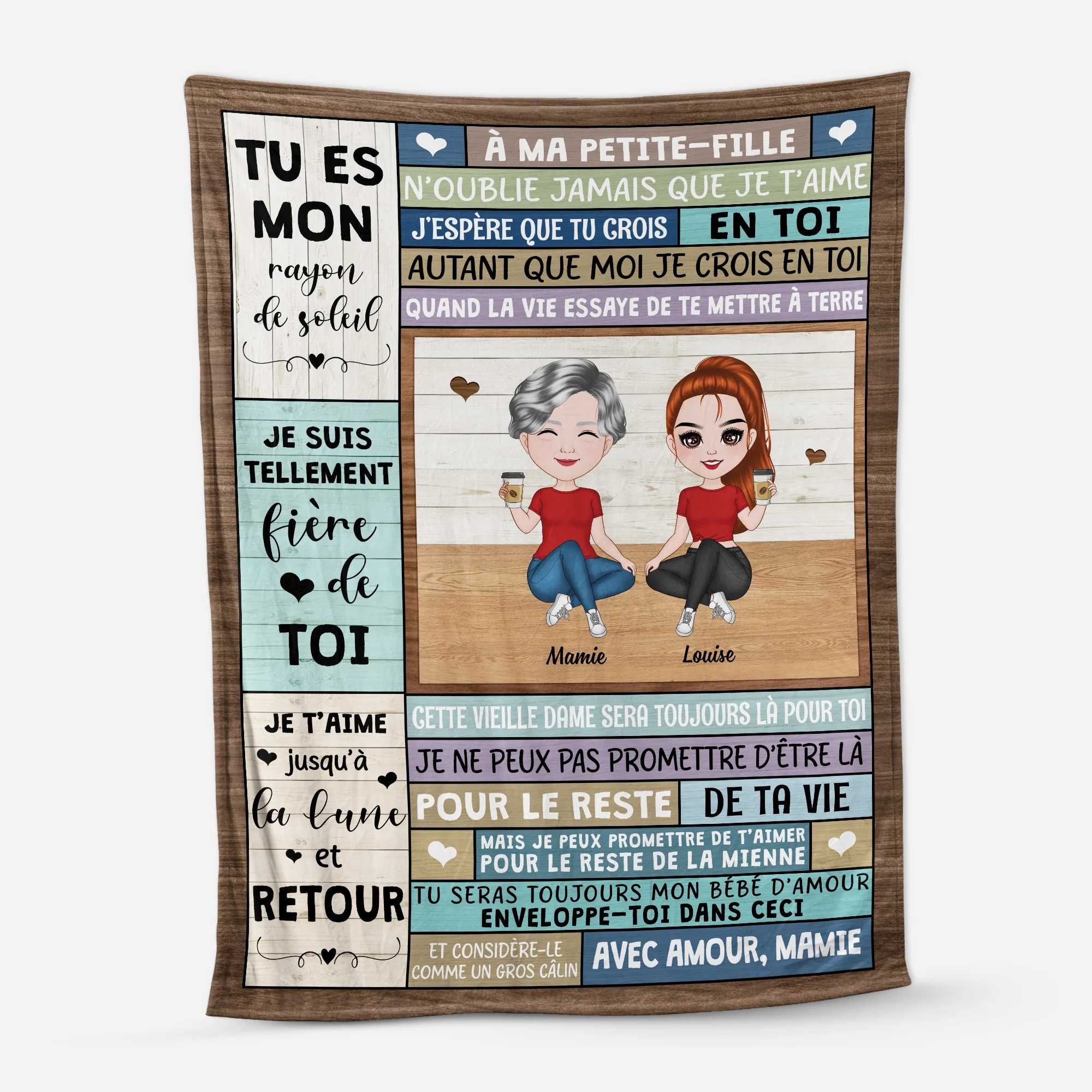 Plaid Personnalisé Pour Petite-Fille - Avec Amour de Mamie