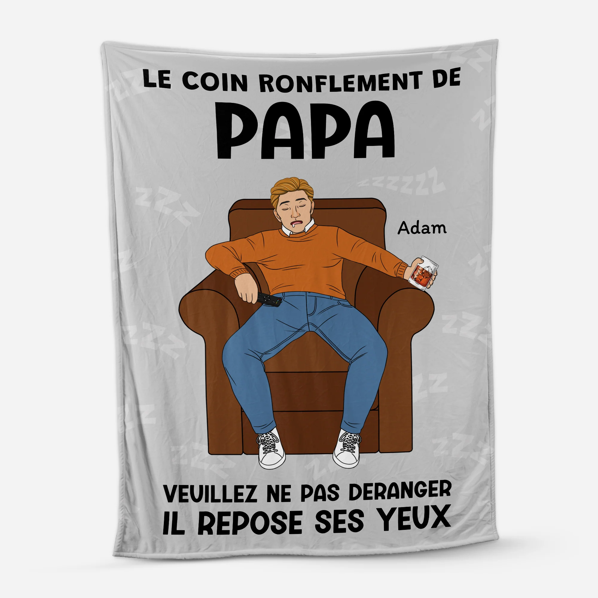 Plaid Personnalisée - Le Coin Ronflement de Papa